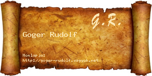Goger Rudolf névjegykártya